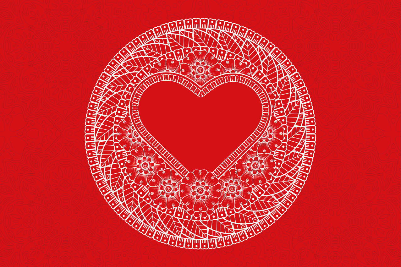 Set de table design citation motif cœur - TenStickers