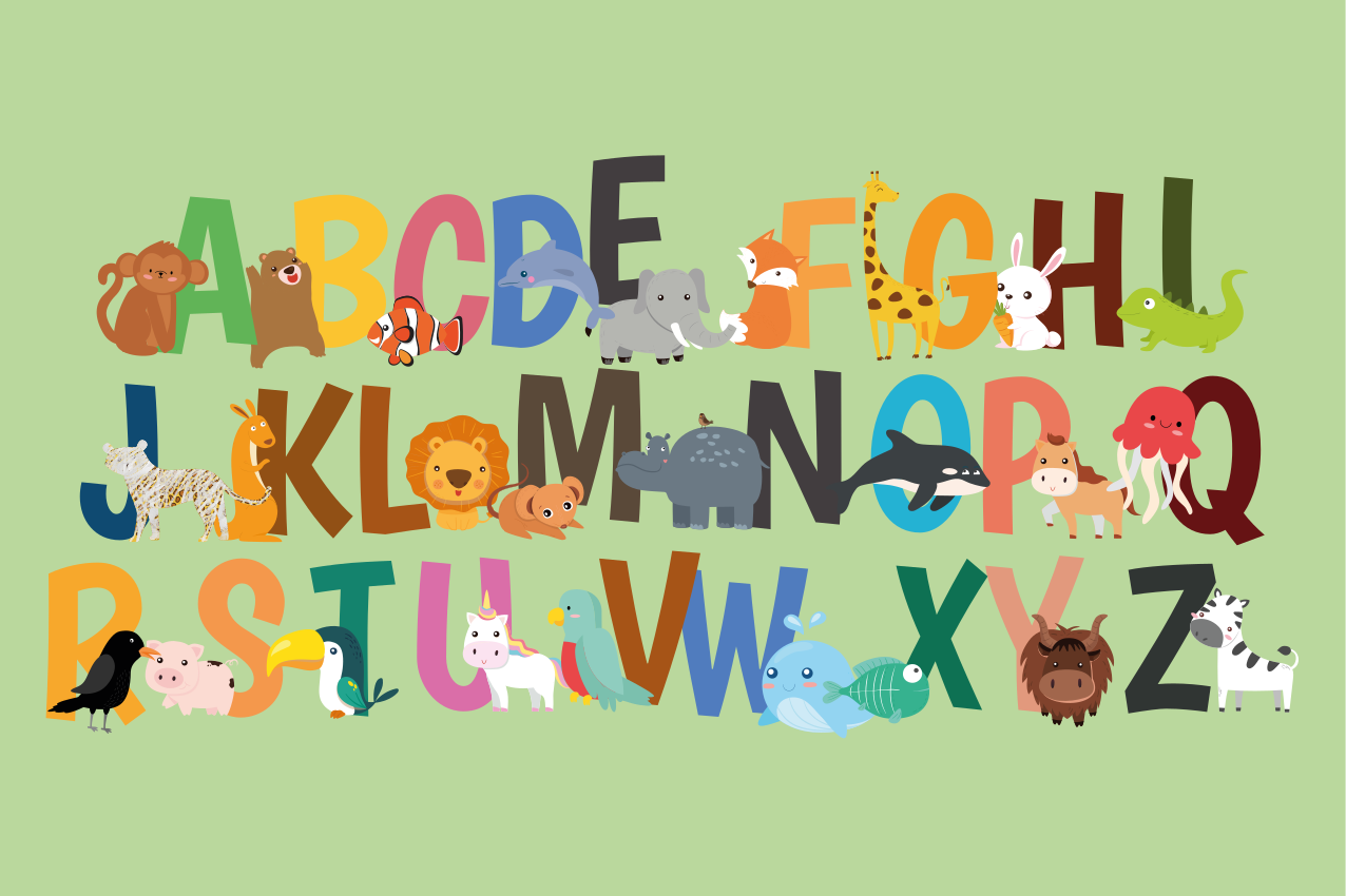 Set de table design enfant alphabet des animaux - TenStickers