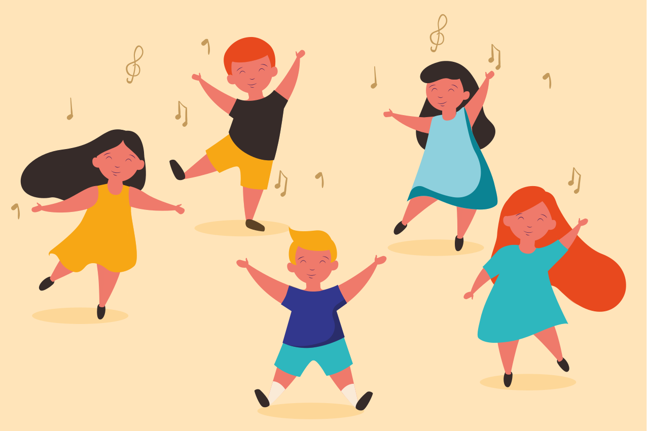 Set de table design enfant danseurs joyeux - TenStickers