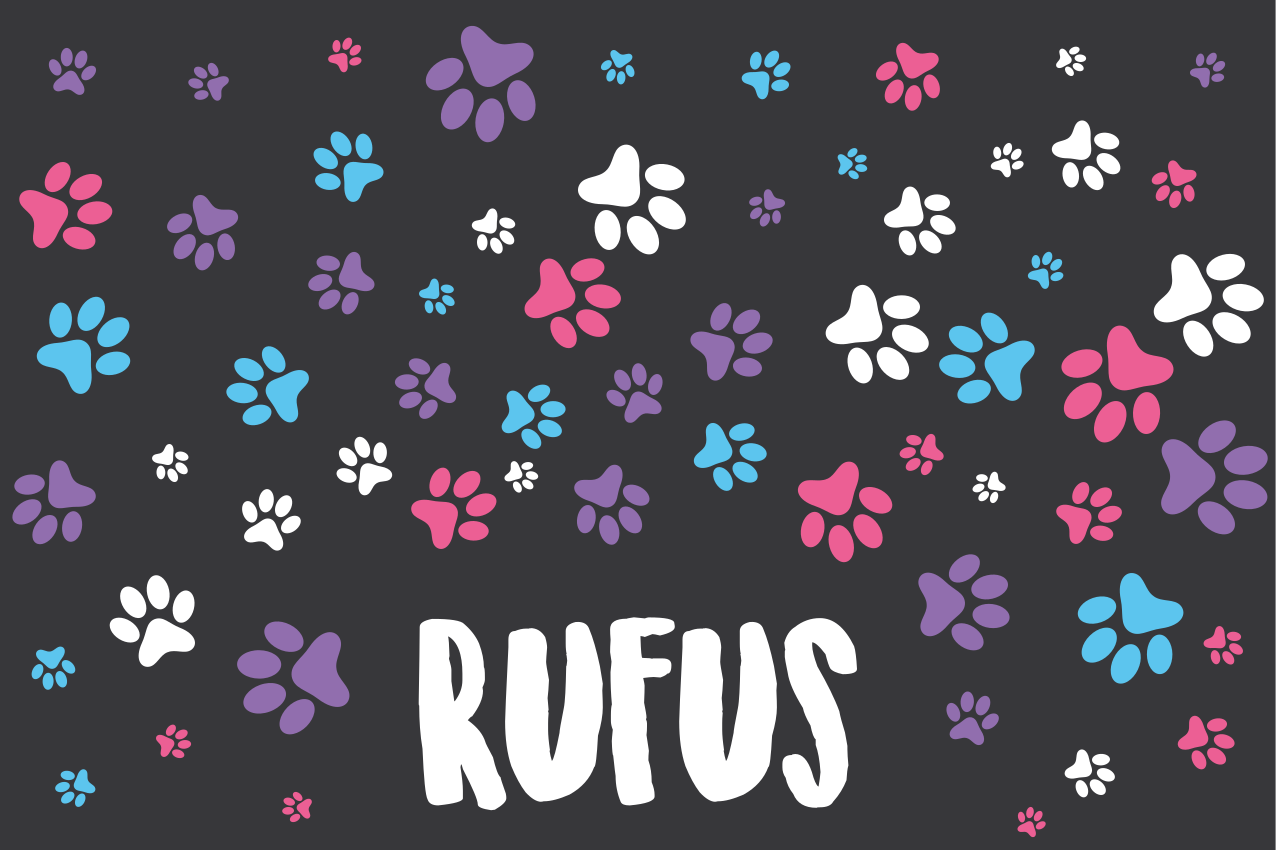 Set de table design nom Impression de patte - TenStickers