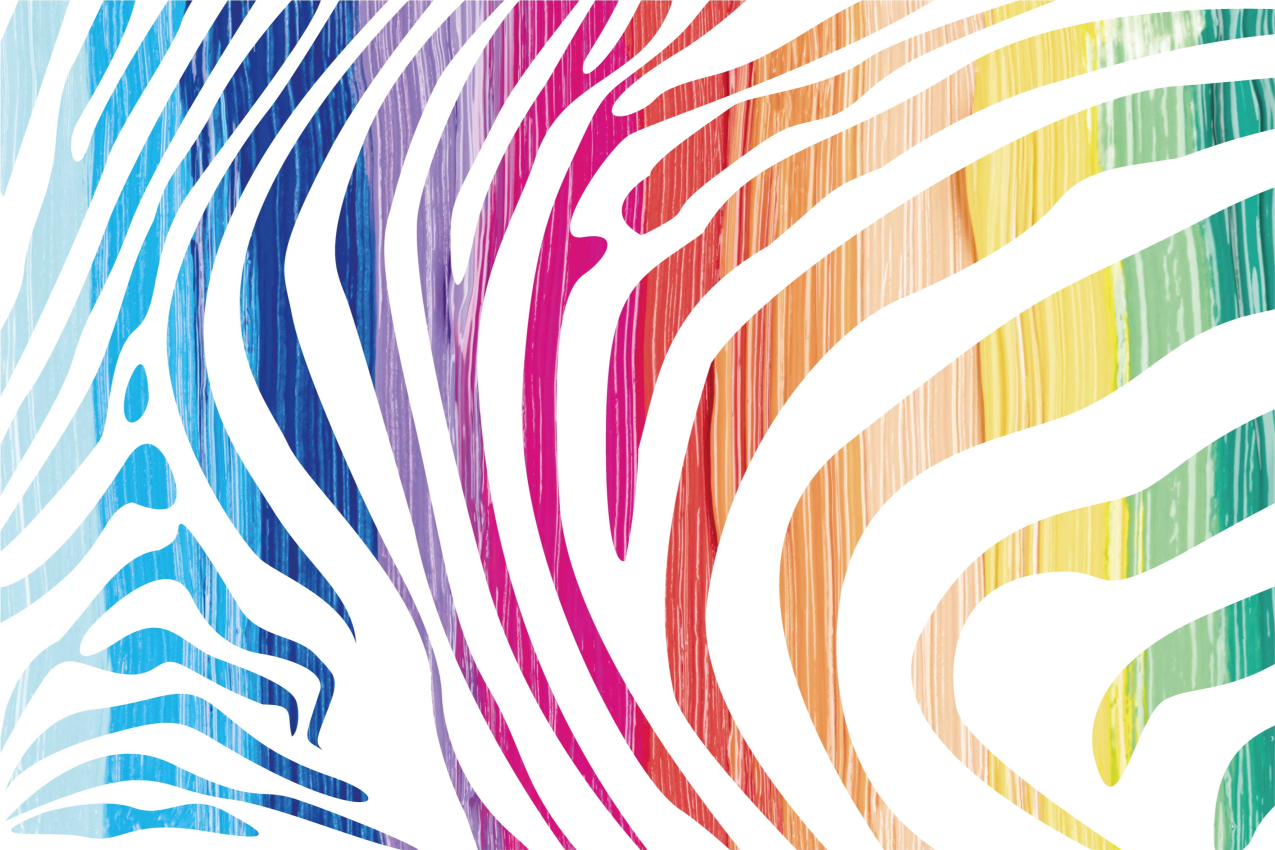 Set de table original rayures de zèbre colorées - TenStickers