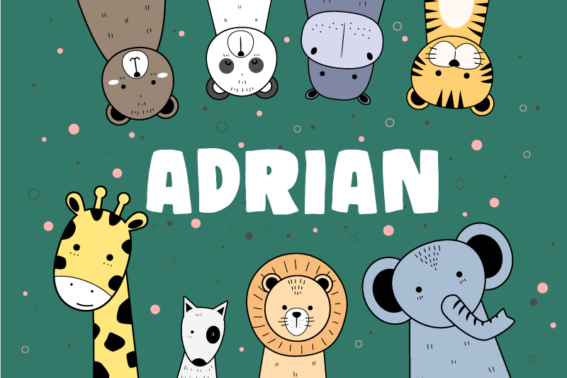 Set de table prénom animaux de dessins animés - TenStickers