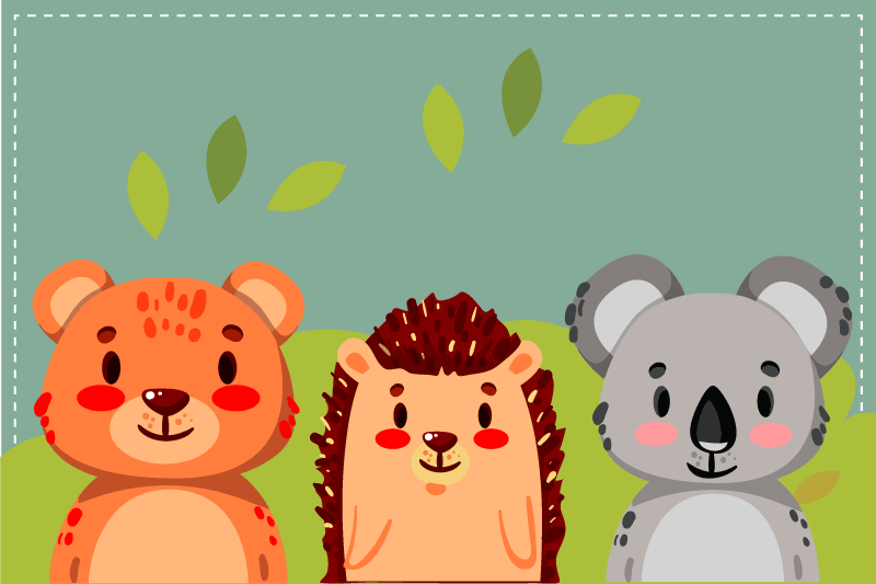 Set de table design enfant amis animaux mignons - TenStickers