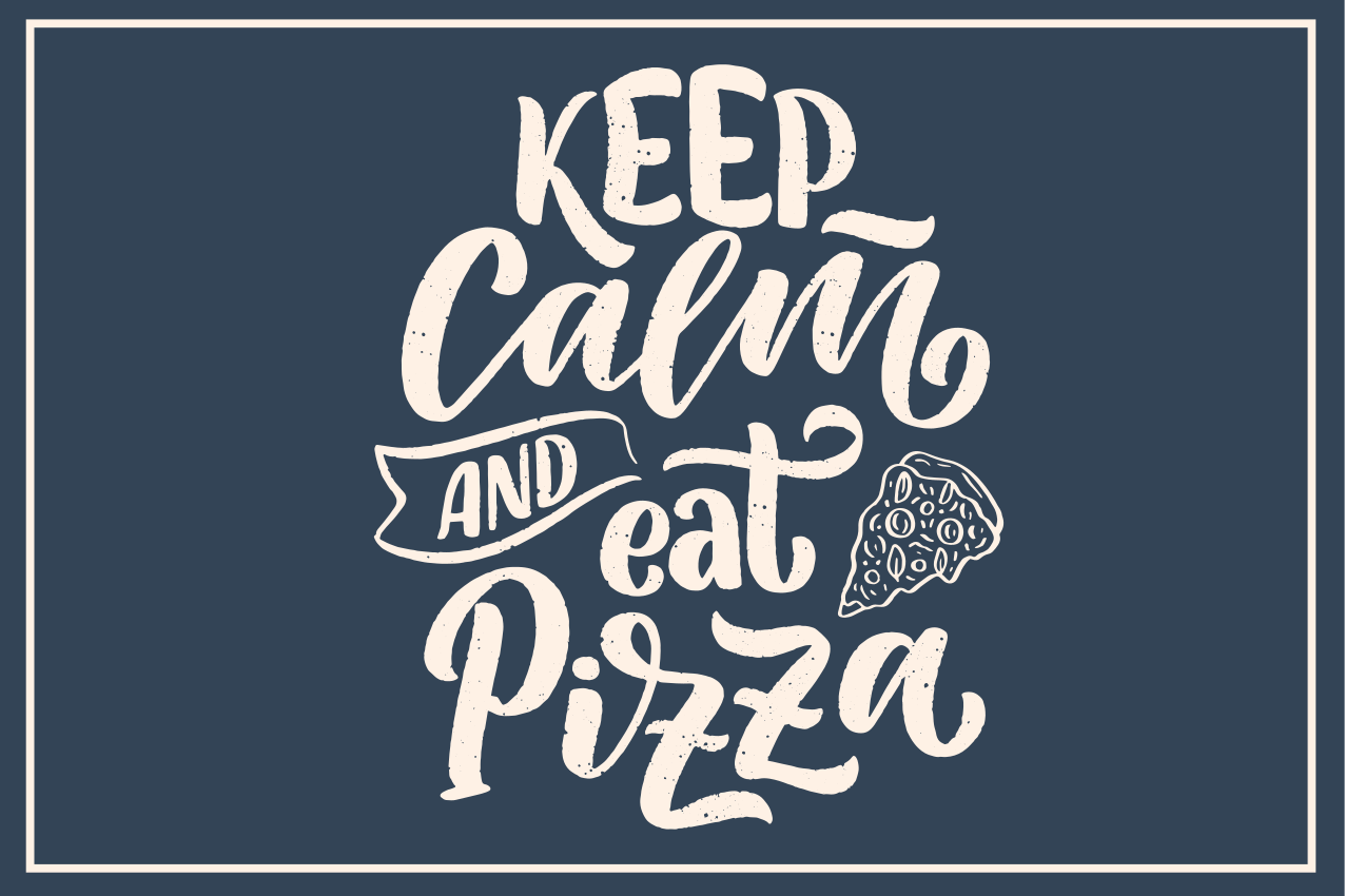 Set de table design citation pizza tranquille - TenStickers