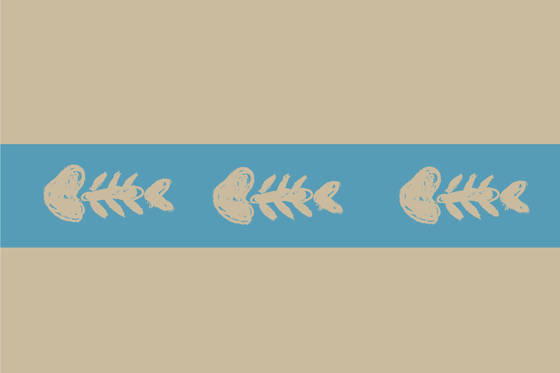 Set de table original motif unique d'os de poisson - TenStickers