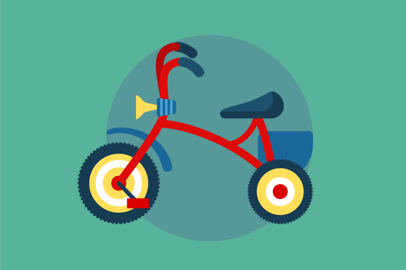 Set de table design enfant tricycle avec klaxon - TenStickers