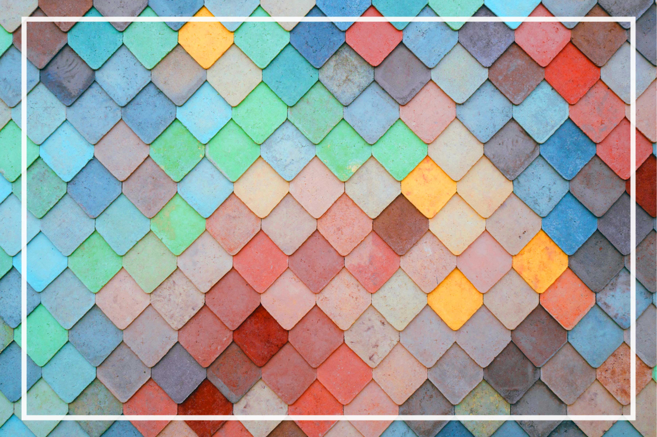 Set de table design bois motif carreaux colorés - TenStickers