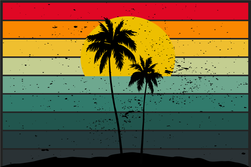 Set de table original paysage de coucher de soleil tropical - TenStickers