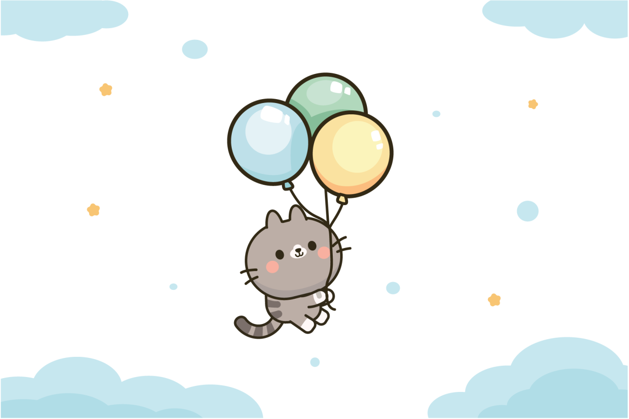 Set de table design enfant ballons de chats mignons - TenStickers