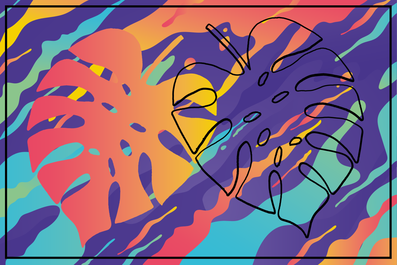 Set de table original motif feuilles colorées - TenStickers