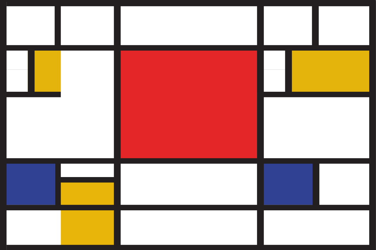 Set de table original art géométrique Mondrian - TenStickers