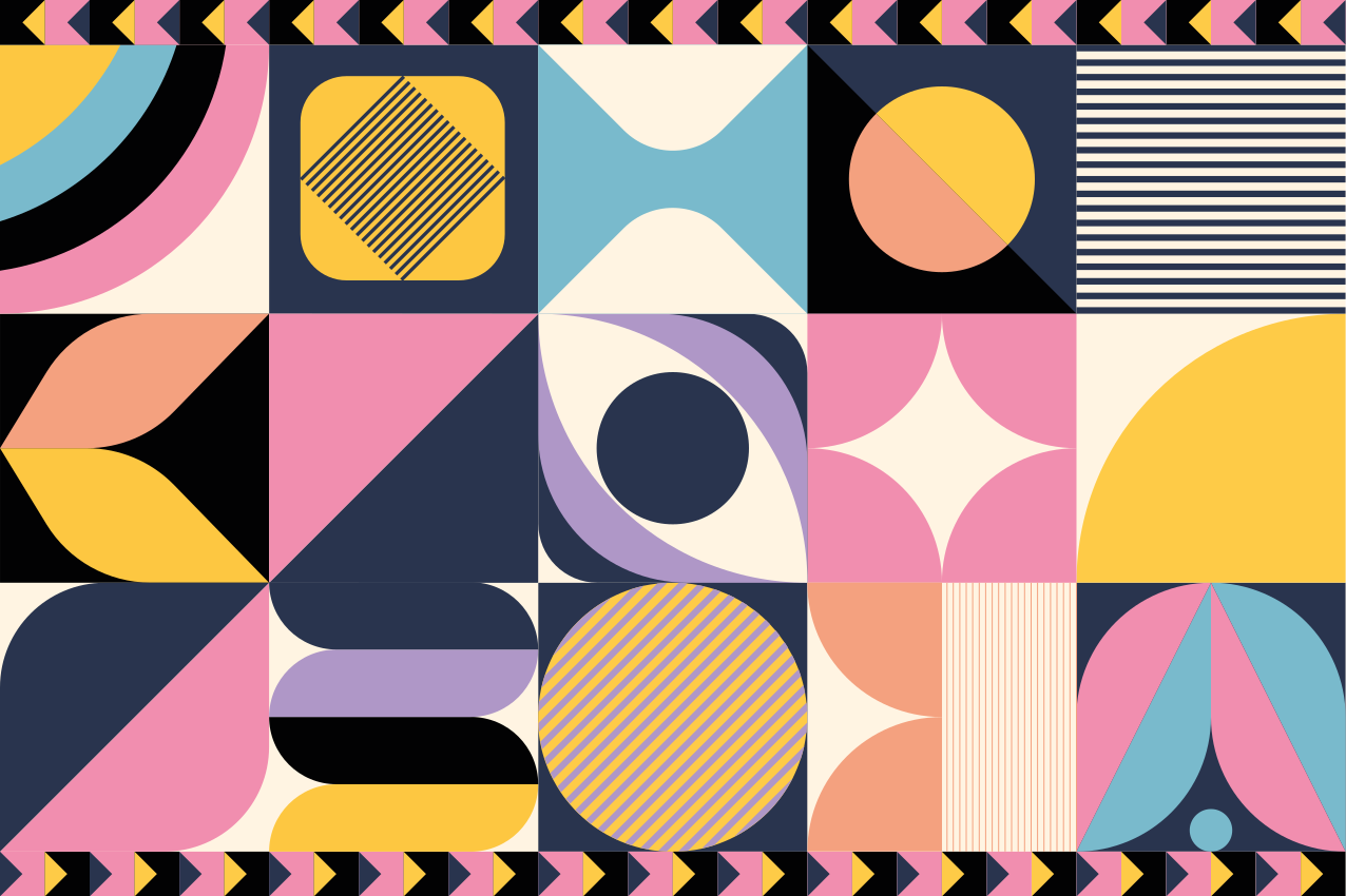 Set de table moderne bloc de couleurs géométriques - TenStickers