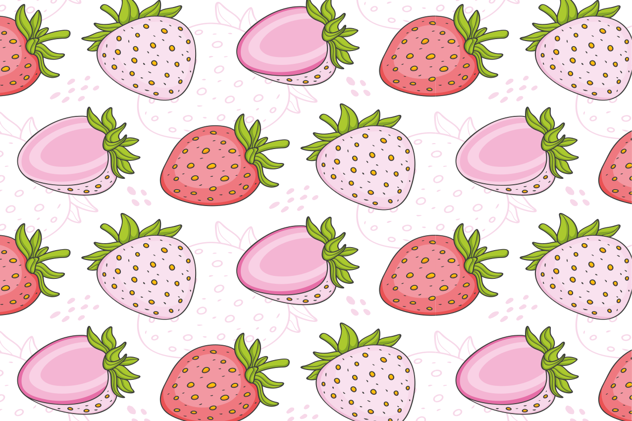 Set de table original motif fraises roses - TenStickers