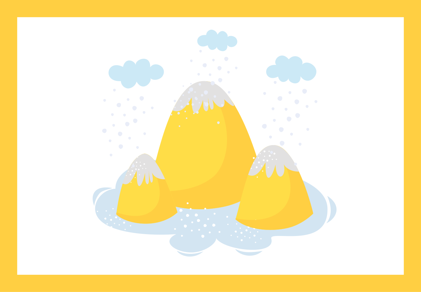 Set de table design enfant illustration montagne jaune - TenStickers