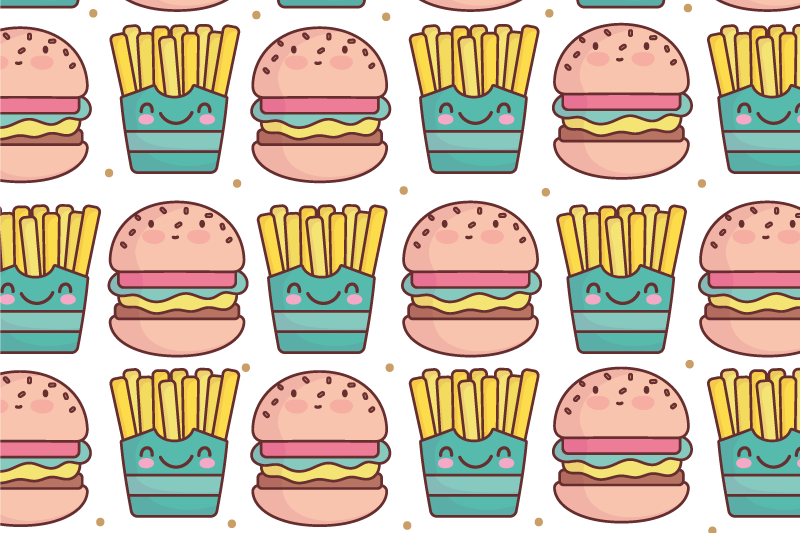 Set de table design enfant motif joyeux burger - TenStickers