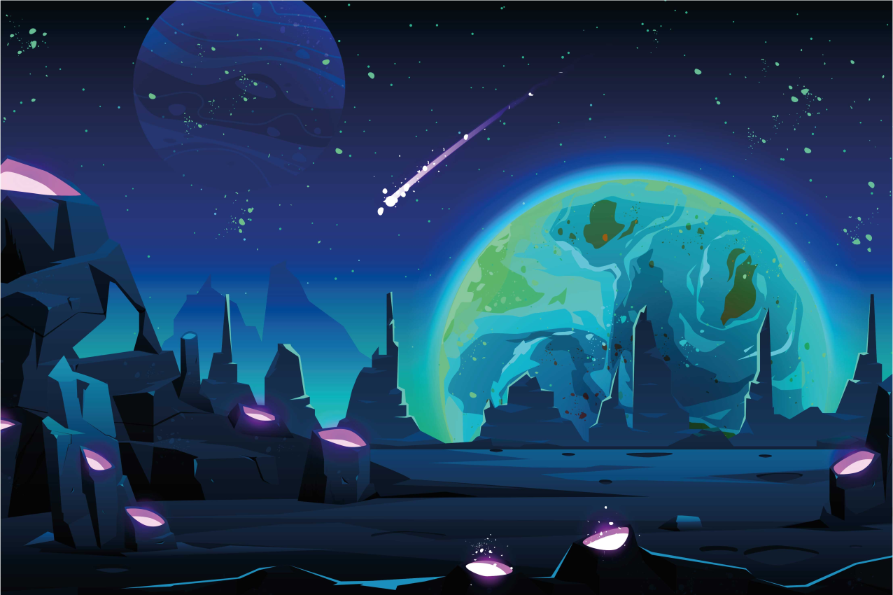 Set de table moderne paysage cosmique - TenStickers