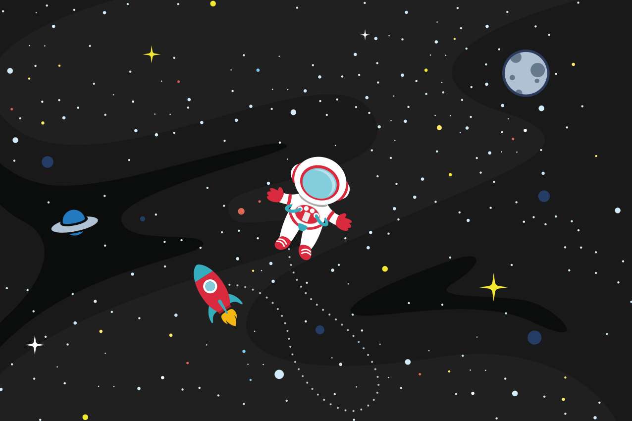 Set de table design enfant astronaute et fusée - TenStickers