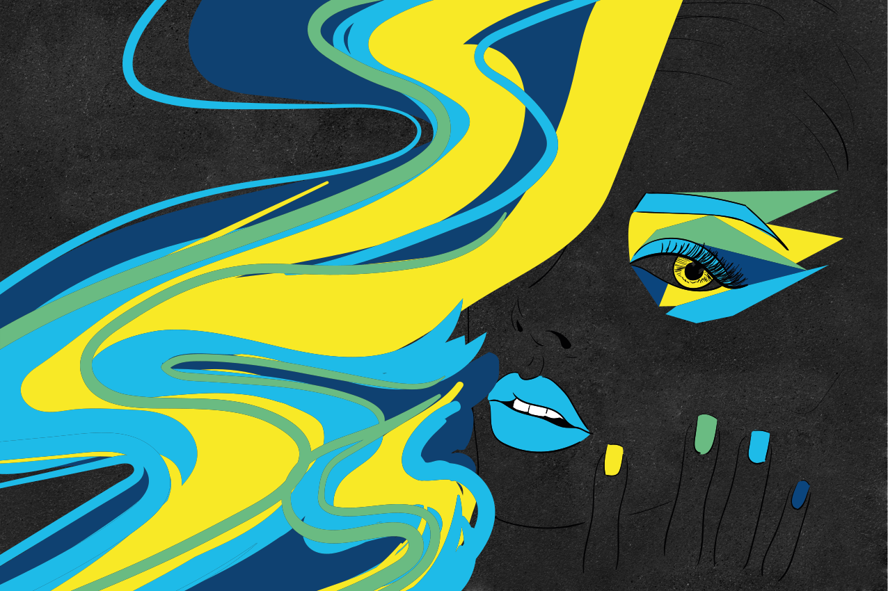 Set de table original art visage audacieux - TenStickers