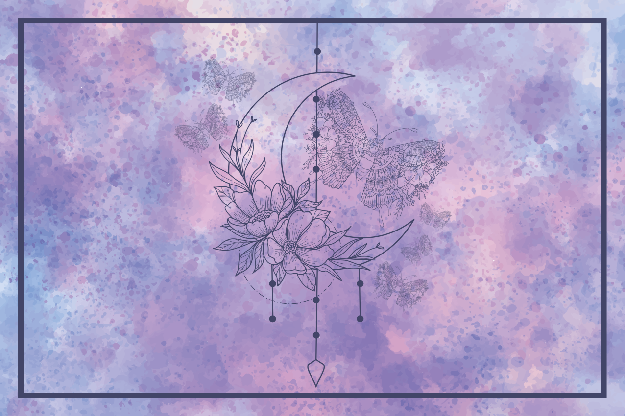 Set de table original design floral lune - TenStickers