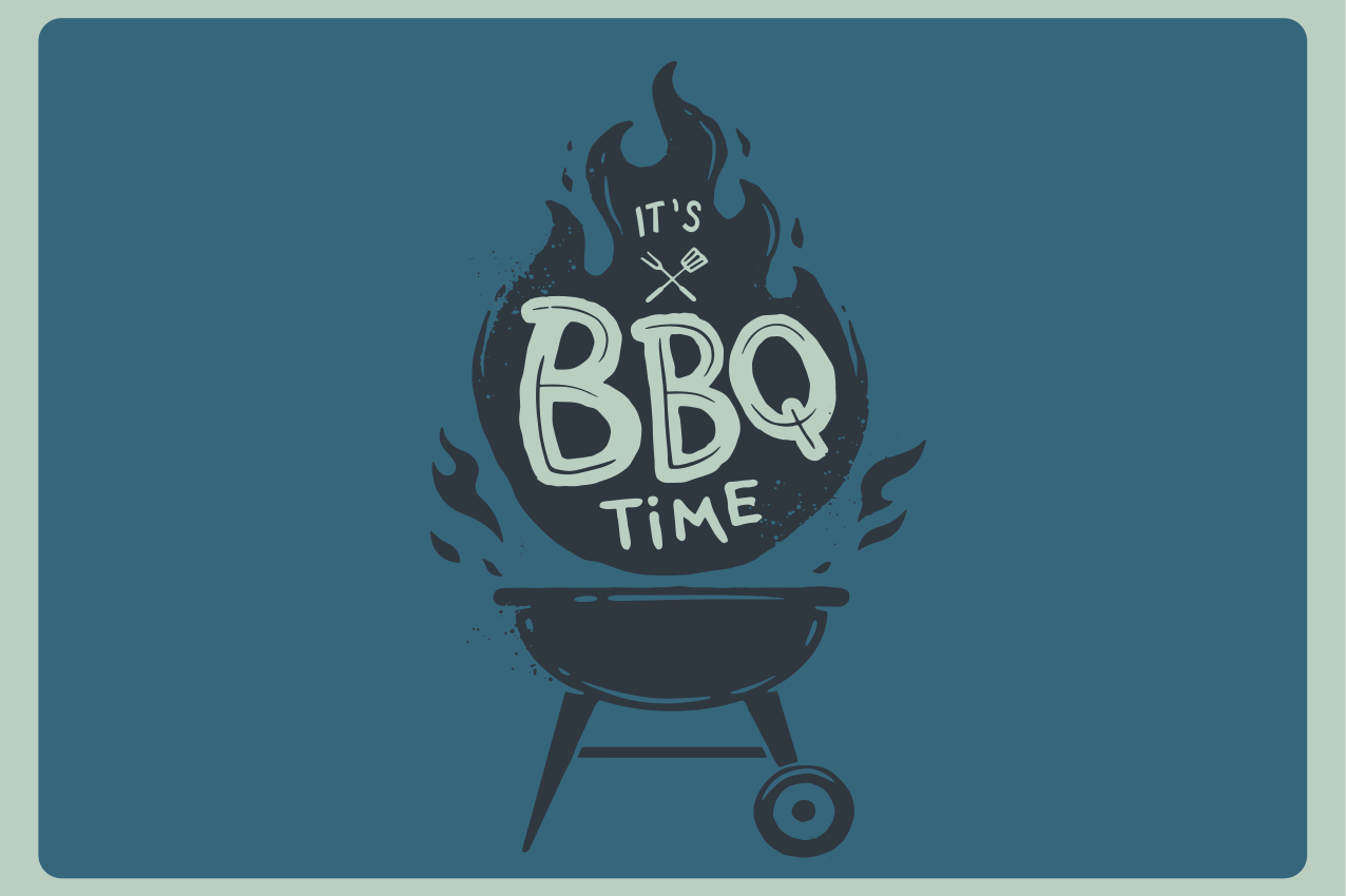 Set de table design citation temps de bbq flammes - TenStickers