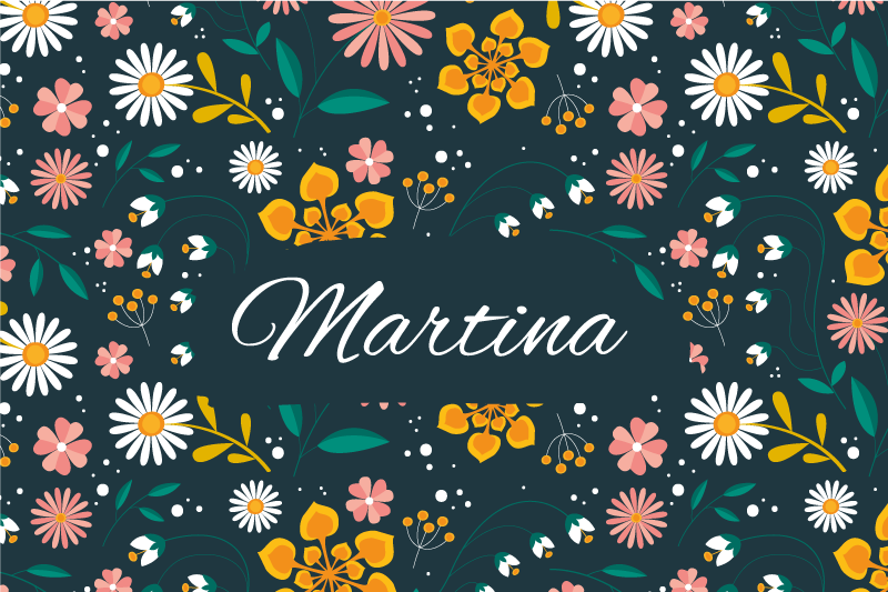 Set de table design nom Fleurs colorées bio - TenStickers