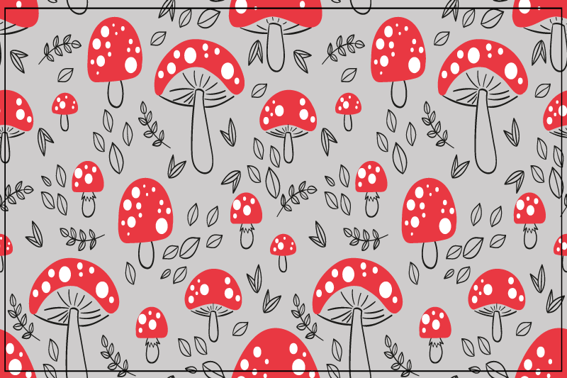 Set de table original motif champignon rouge - TenStickers