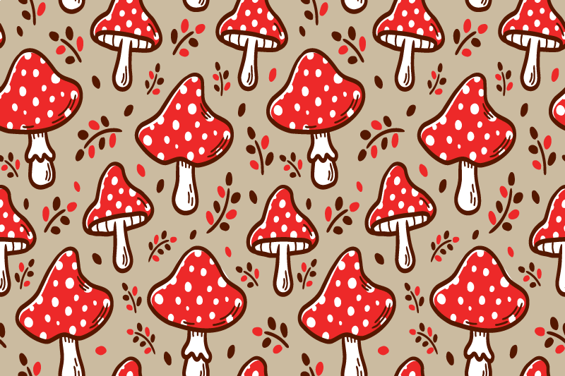 Set de table original champignons à pois rouges - TenStickers