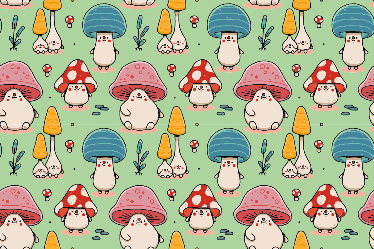 Set de table design enfant personnages champignons mignons - TenStickers