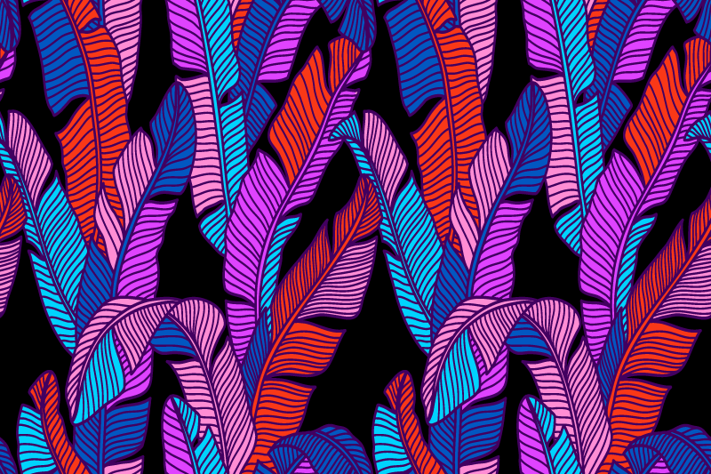 Set de table design bois motifs de feuilles colorées - TenStickers