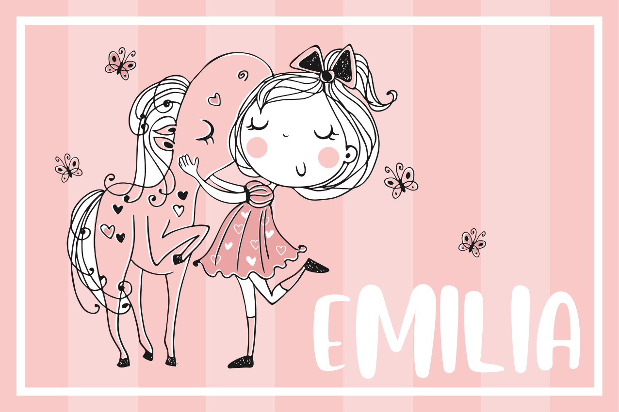 Set de table design enfant Princesse avec une robe rose - TenStickers