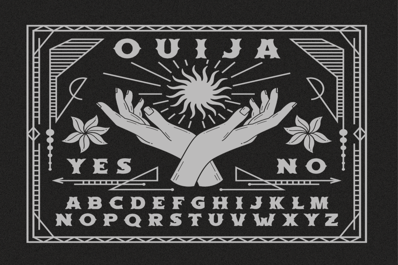 Set de table original Planche ouija noir et blanc - TenStickers