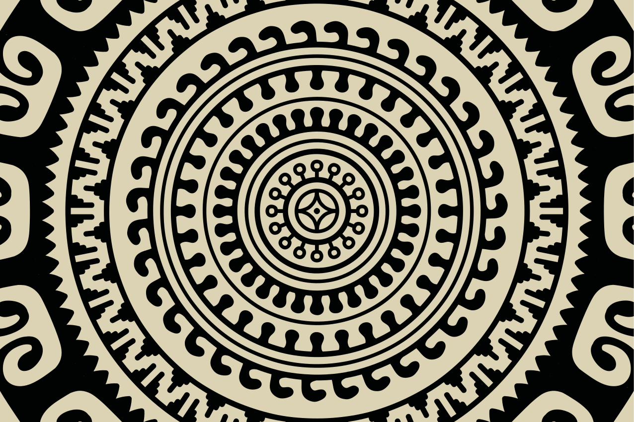 Set de table design bois motifs circulaires - TenStickers