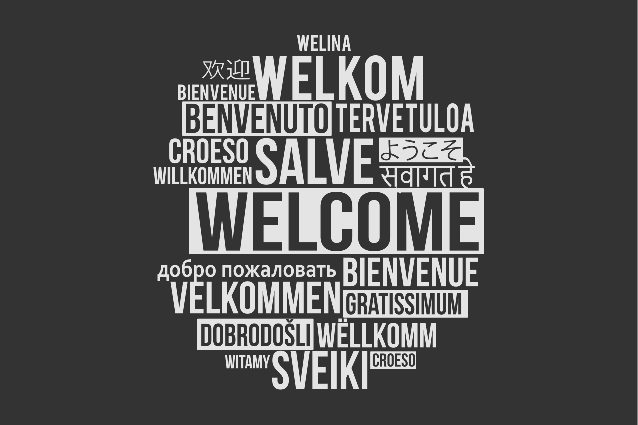 Set de table design citation bienvenue design multilingue - TenStickers