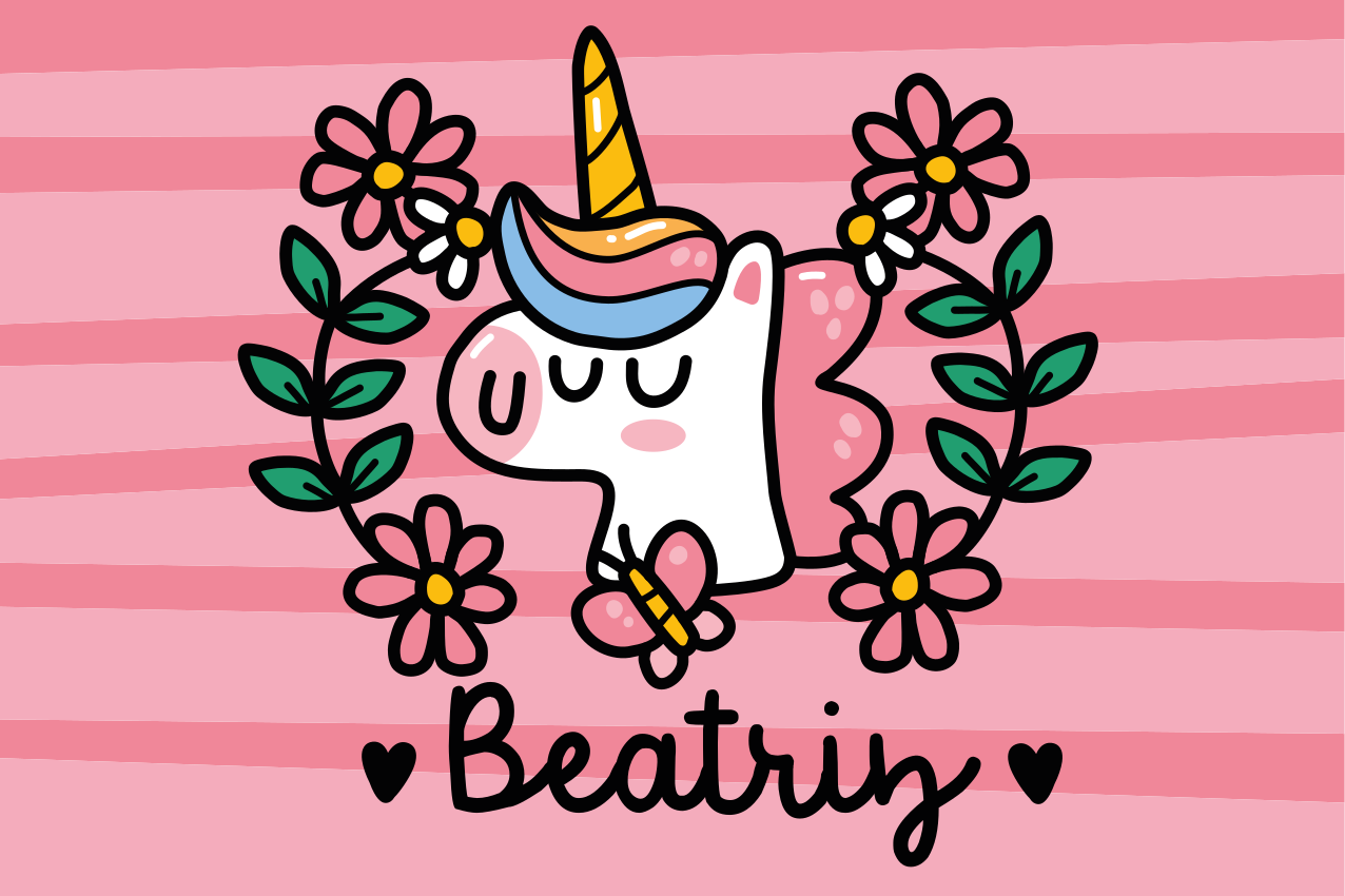 Set de table design enfant licorne fantaisie avec fleurs - TenStickers