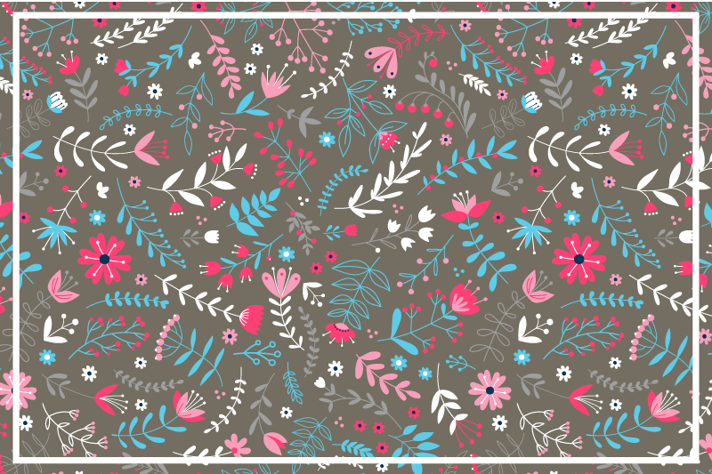 Set de table design bois finition texturée botanique - TenStickers
