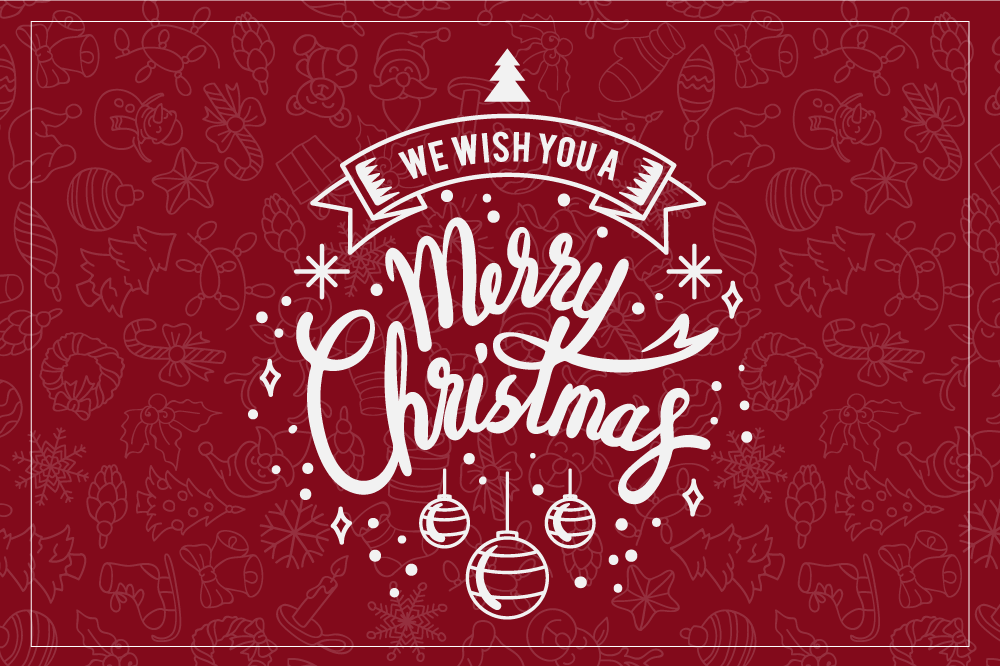 Set de table noël salutations de vacances rouges - TenStickers