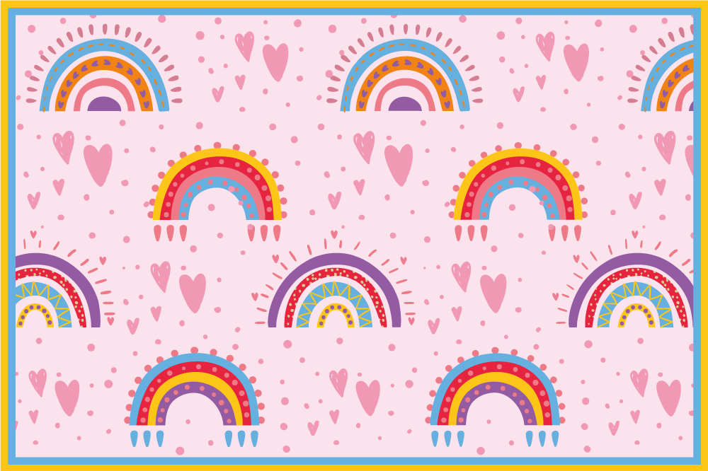 Set de table design enfant motifs arc-en-ciel vibrants - TenStickers