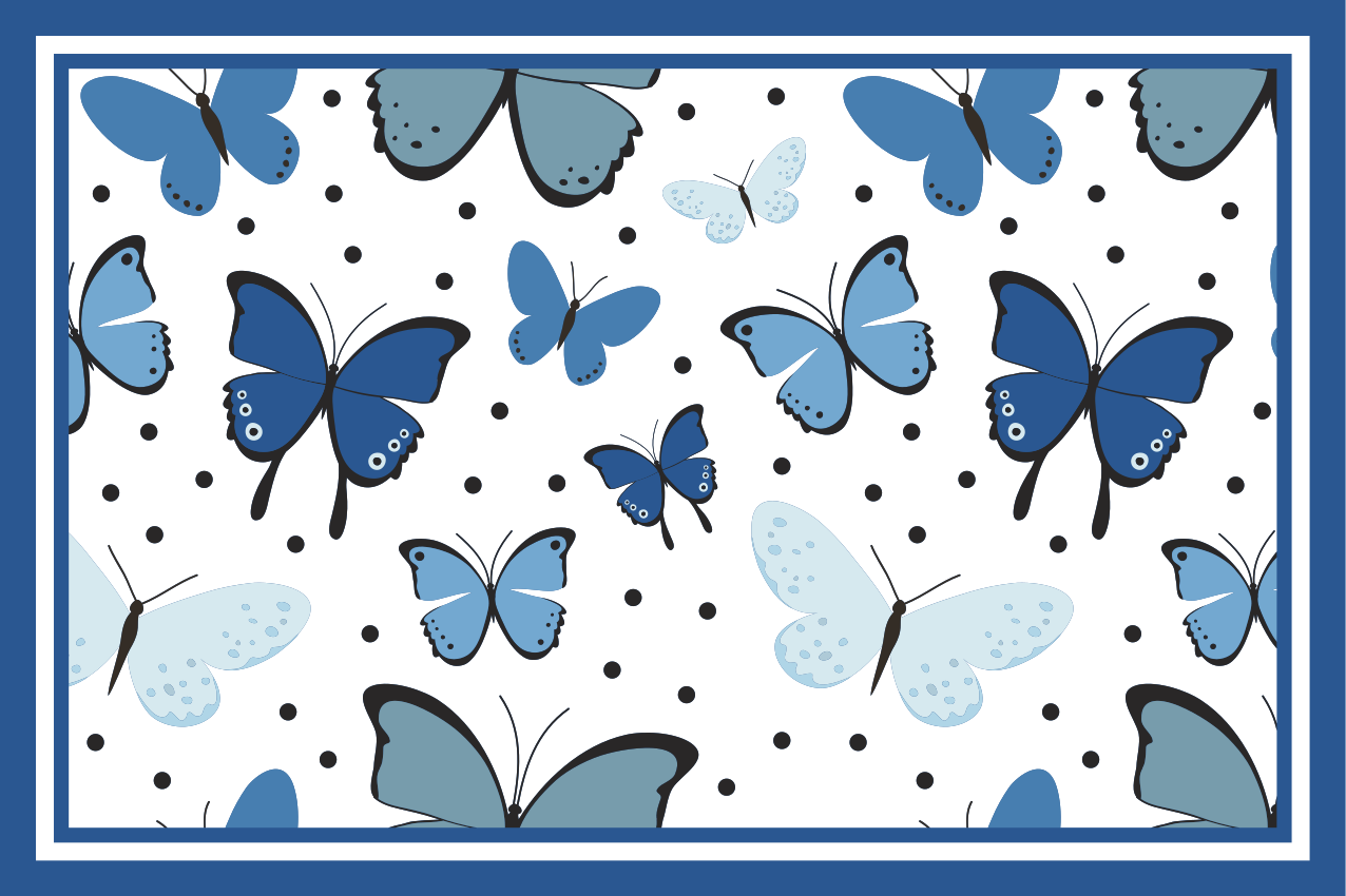 Set de table original Aile de papillon noir et bleu - TenStickers