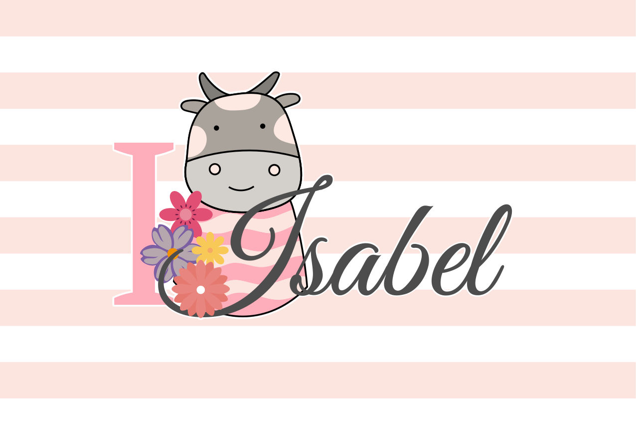 Set de table design nom personnalisation vache - TenStickers