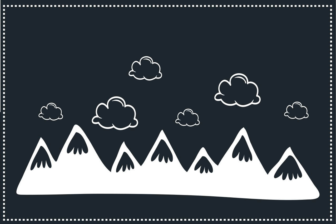 Set de table moderne silhouette de montagne - TenStickers