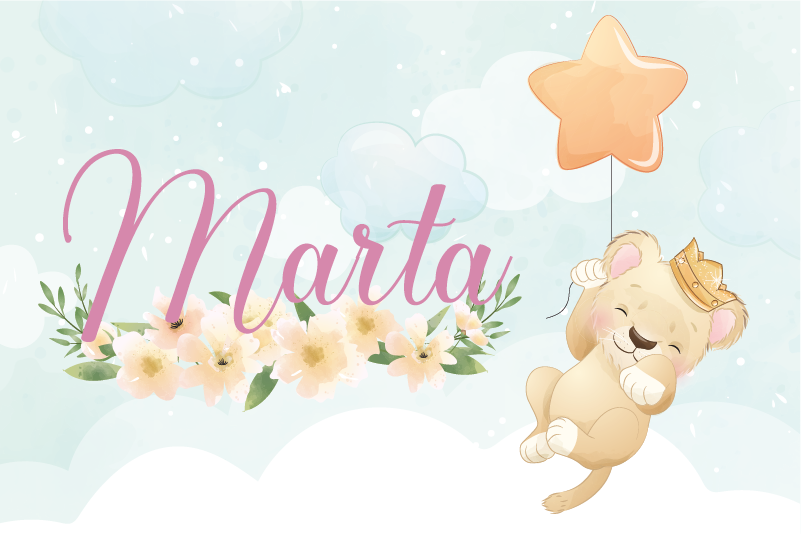 Set de table design enfant lion mignon avec ballon - TenStickers