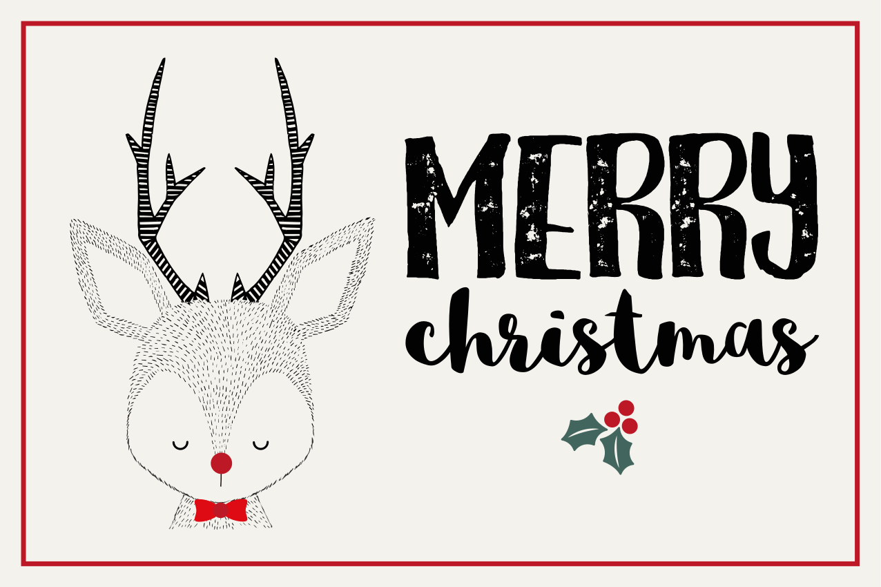 Set de table noël illustration renne joyeux - TenStickers