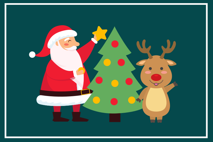 Set de table noel Joyeux père noël et renne - TenStickers