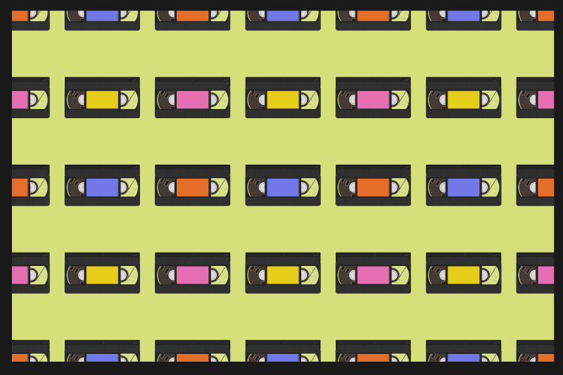 Set de table original motif cassette vidéo coloré - TenStickers