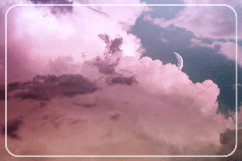 Set de table moderne ciel nuageux avec lune - TenStickers