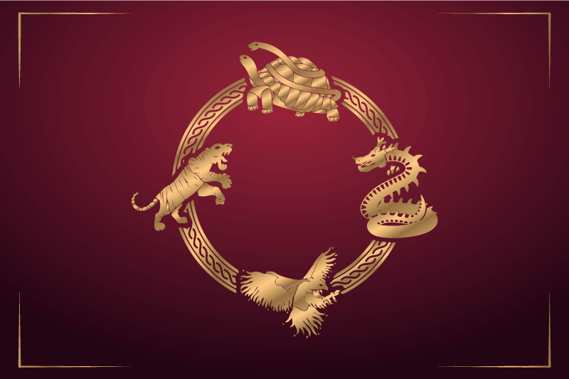 Set de table original Émblèmes animaux dorés - TenStickers