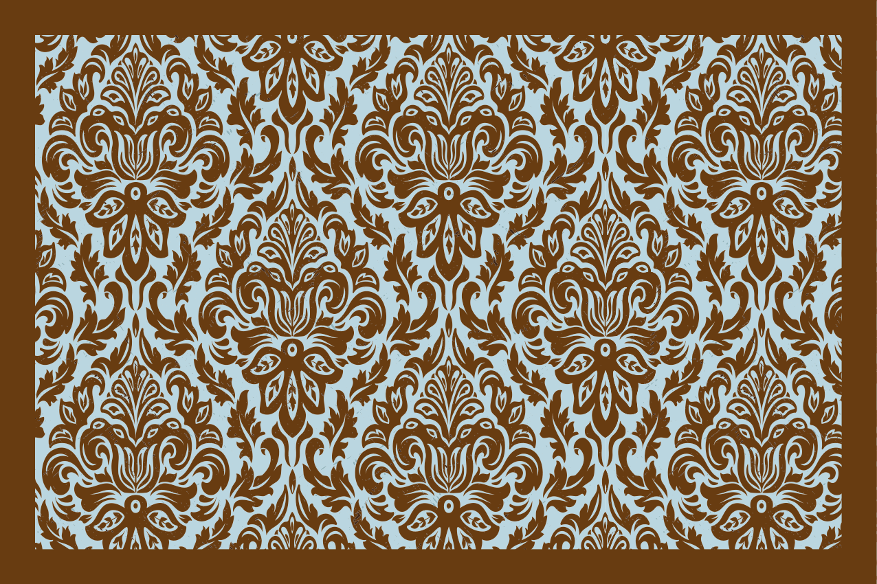 Set de table design bois Écusson de fleur complexe - TenStickers