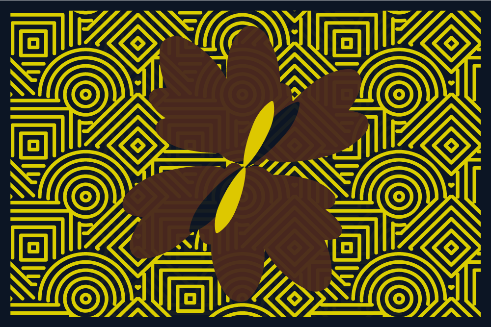 Set de table design bois fleur géométrique abstraite - TenStickers