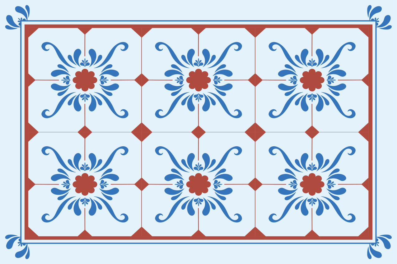 Set de table design bois motif floral vintage - TenStickers