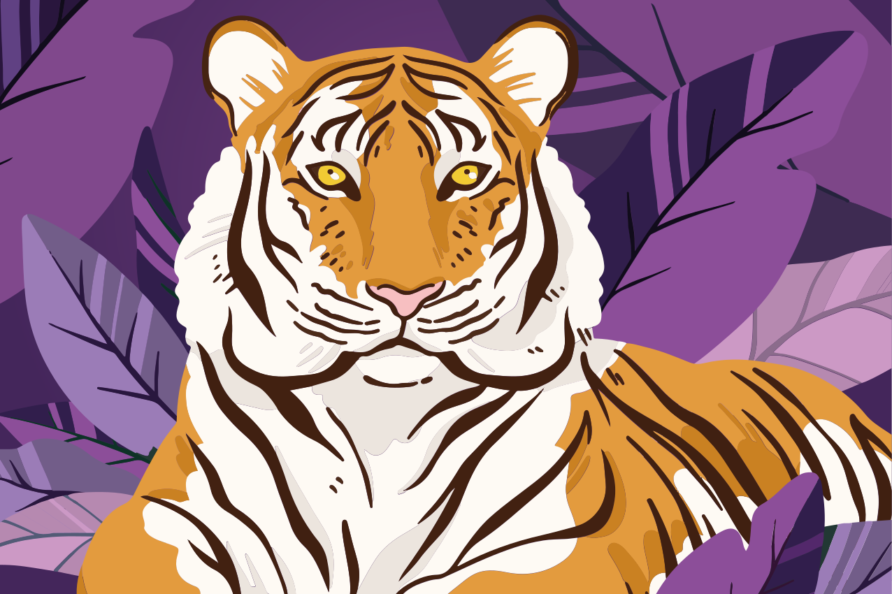 Set de table design enfant portrait de tigre majestueux - TenStickers